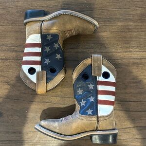 Smoky Mountain Kids Cowboy Boots USA Flag Western Youth 8.5R